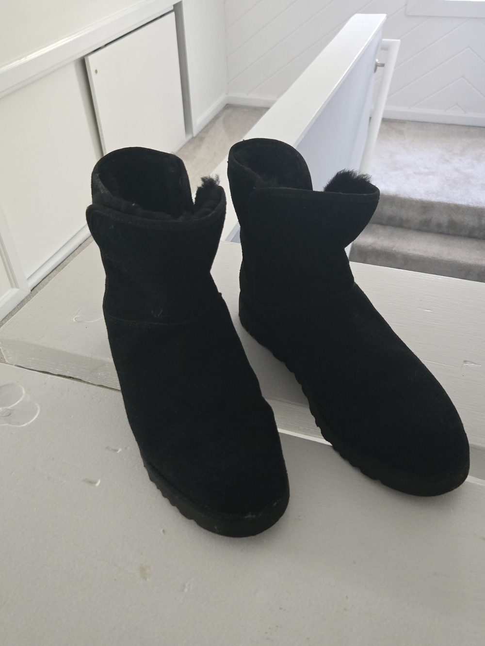 Women’s Black UGGs Ankle Boots with Shearling Lining